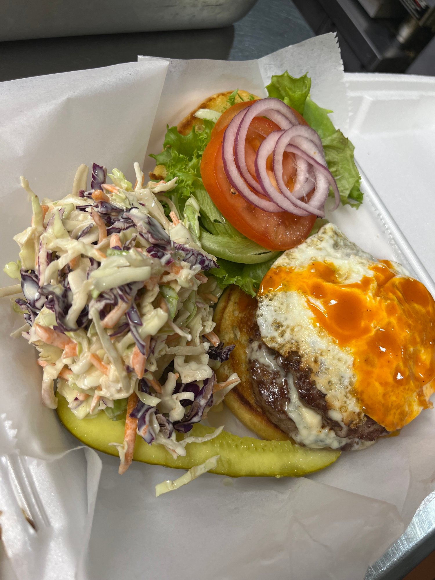 Buffalo blue burger