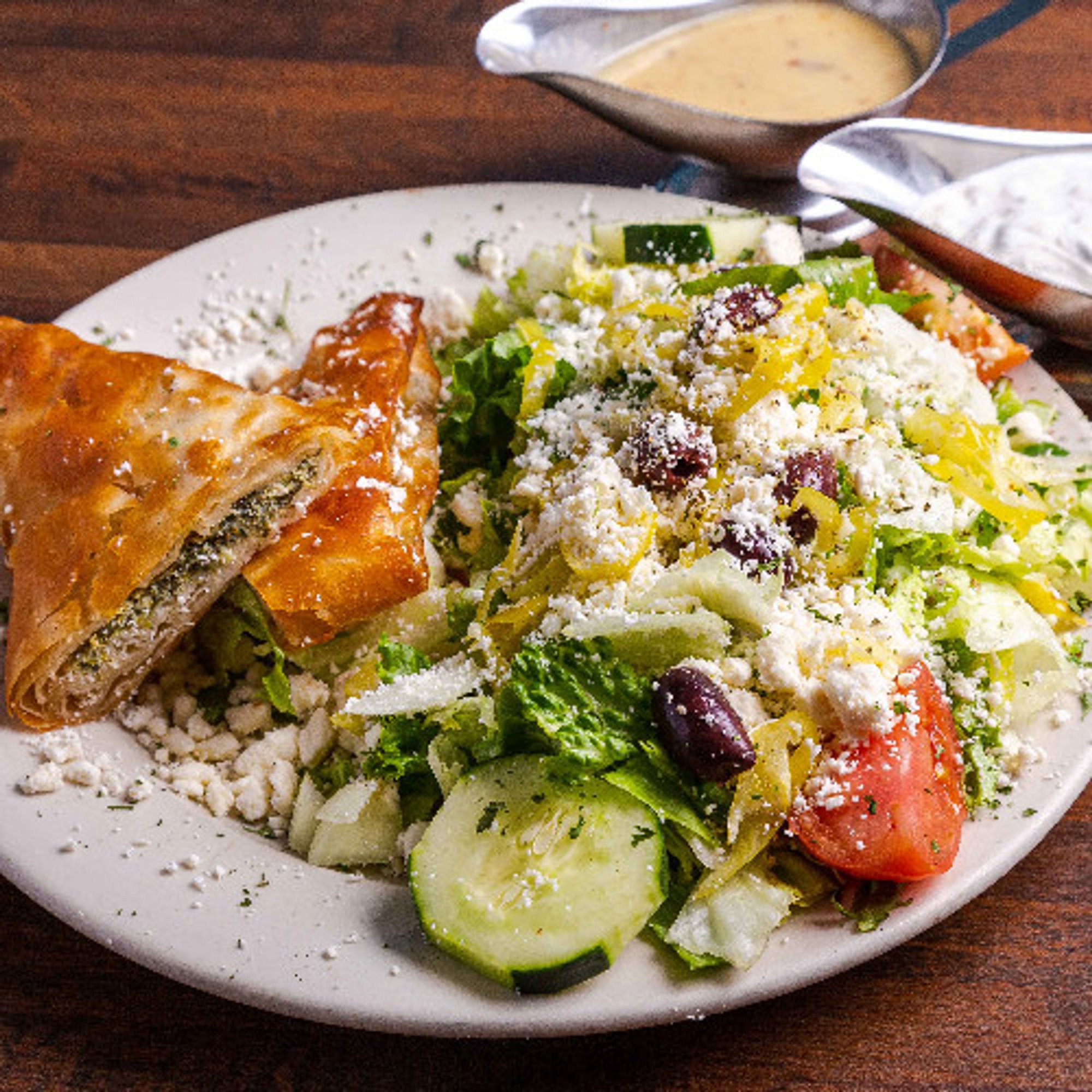 Spanakopita (Spinach Pie) Platter