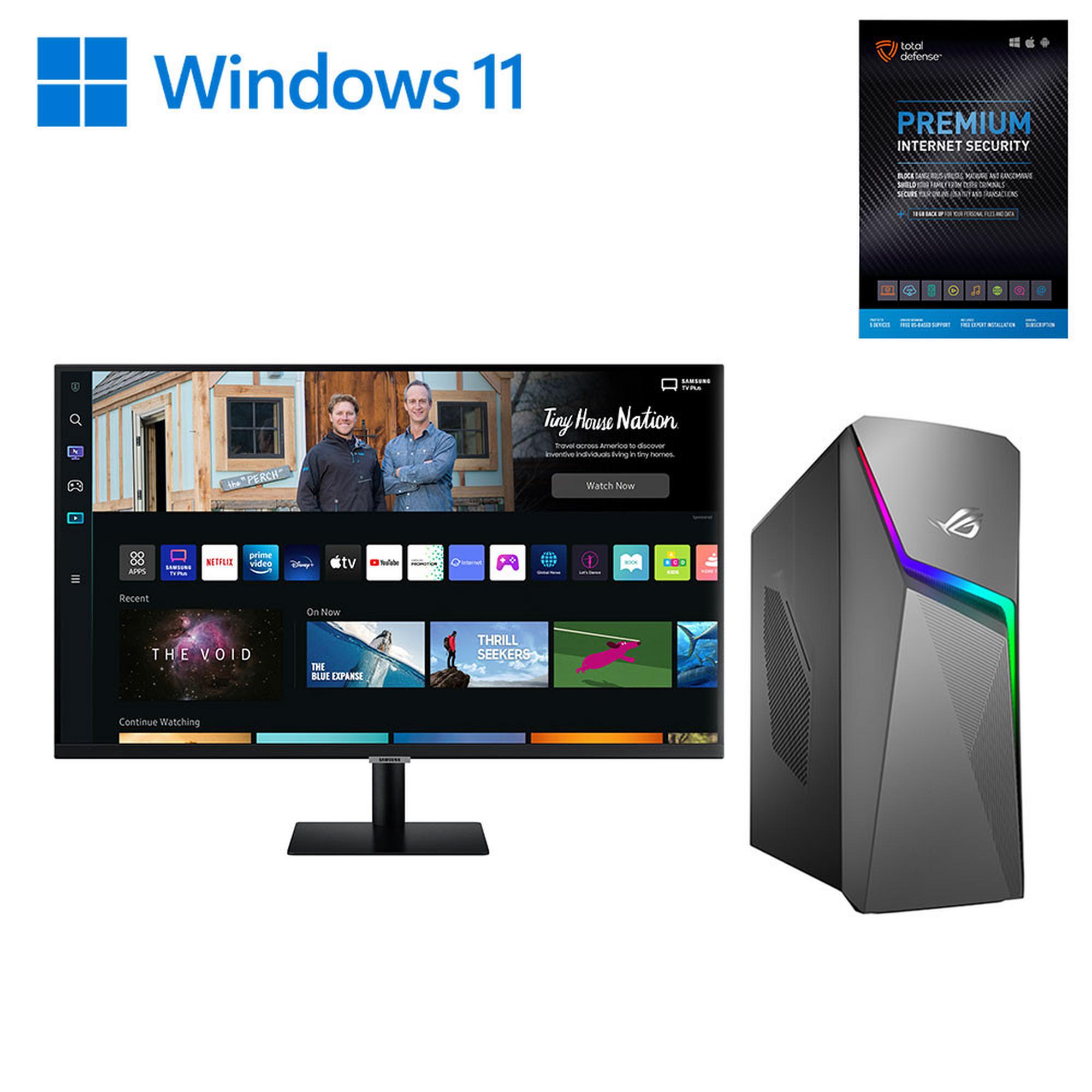 ASUS Gaming Desktop w/ Total Defense Internet Security & 32" Monitor
