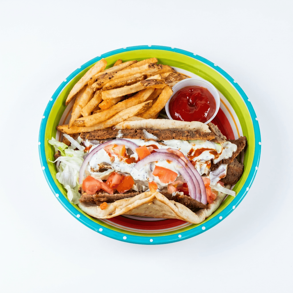 Lamb Gyro Sandwich with Fries