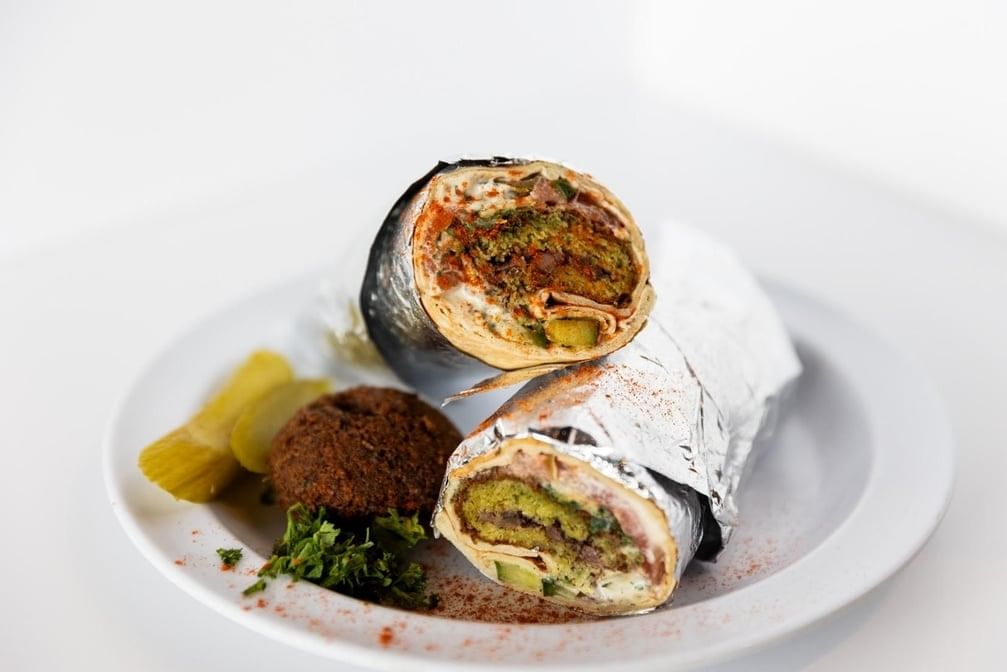 Falafel with Hommous Wrap