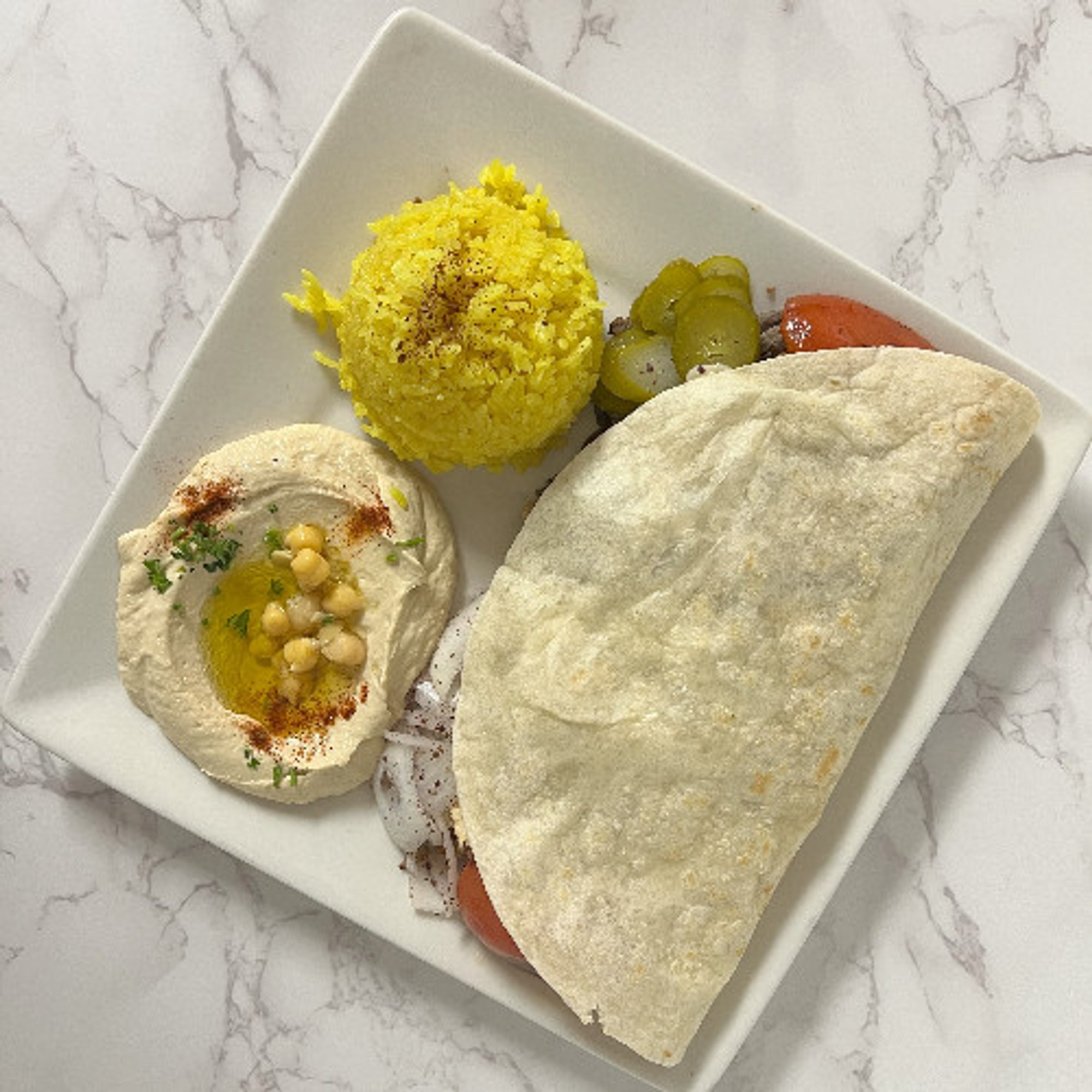 Lamb-Beef Shawerma Plate