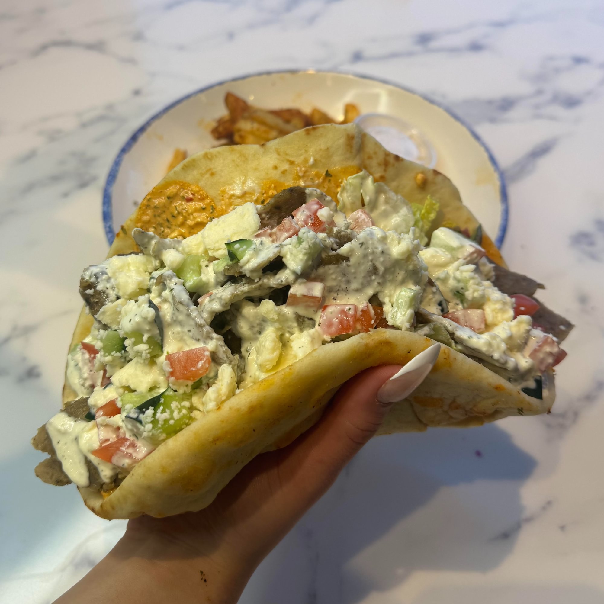 Spicy Gyro on Naan