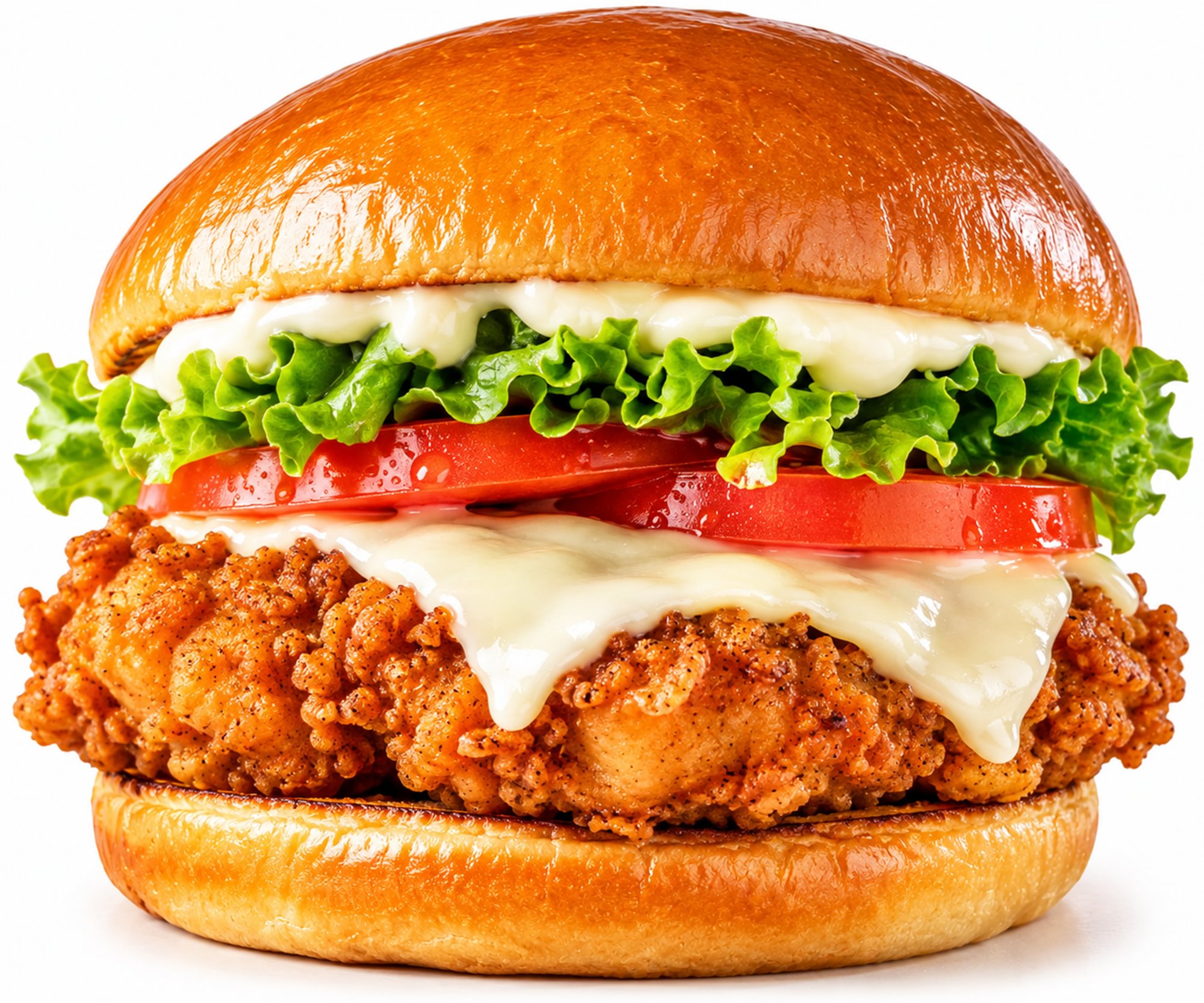 Fried Chicken & Cheese Burger