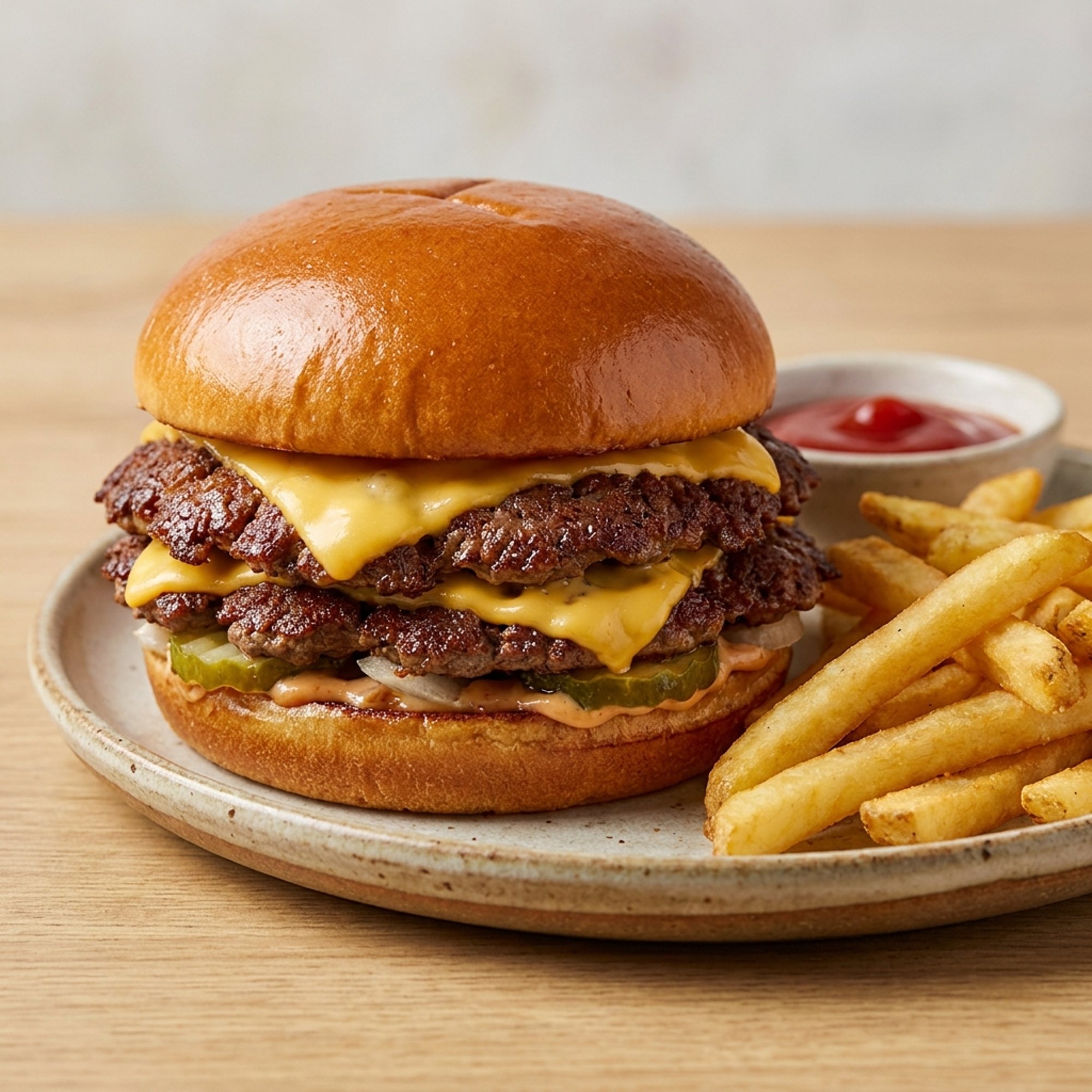 Smashed Burger W/Fries