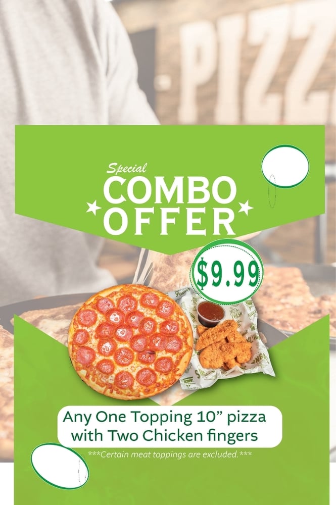 1 Topping Pizza W/ 2 Chicken Finger