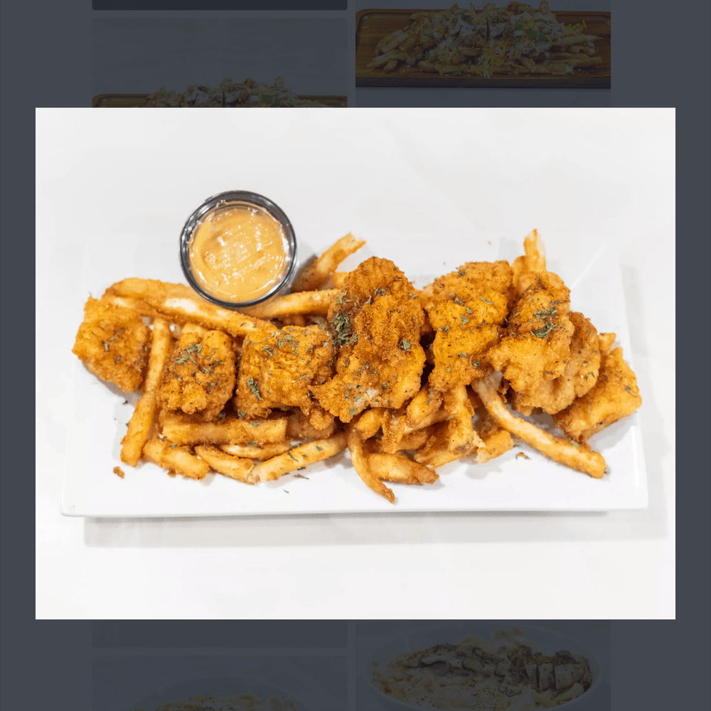 Salmon Bites with Fries