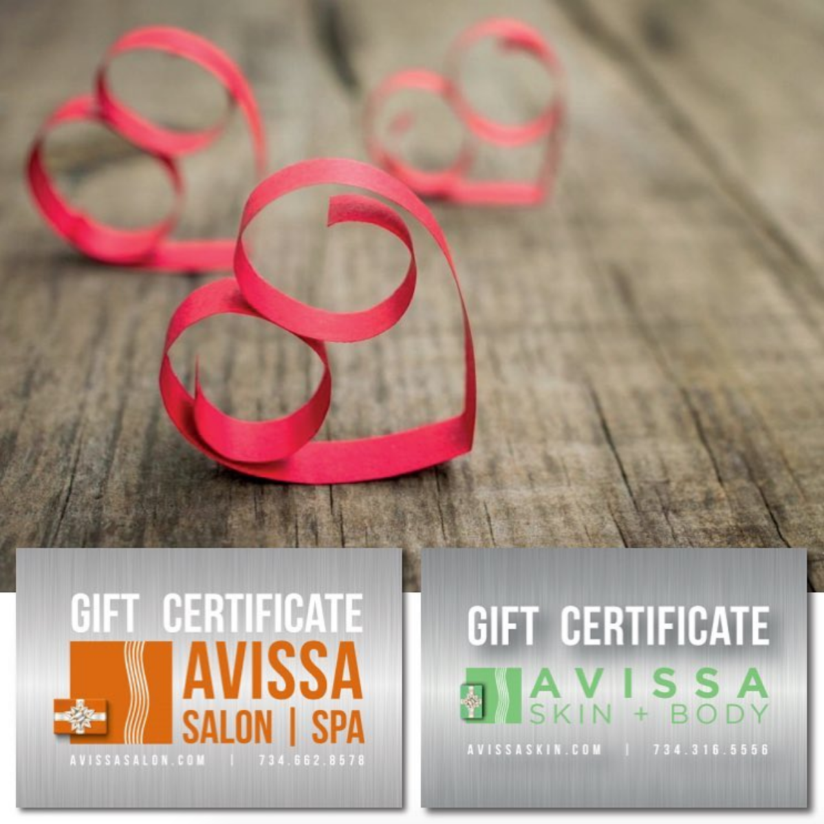 Salon | Spa Gift Certificates | Gift Cards http://www.avissasalon.com http://www.avissaskin.com