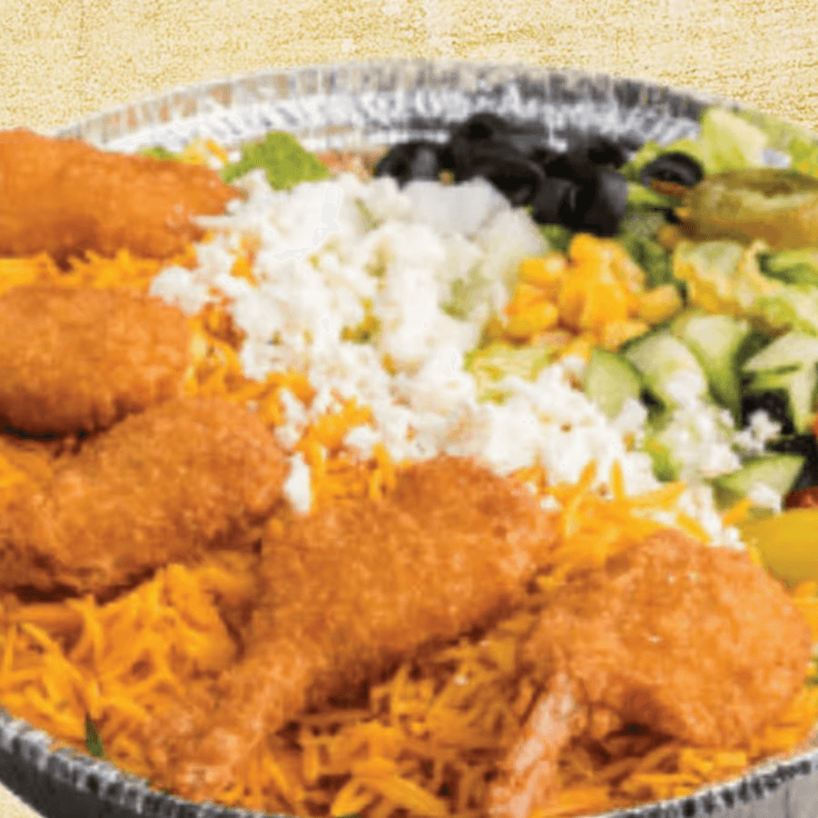 Shrimp Over Rice Platter