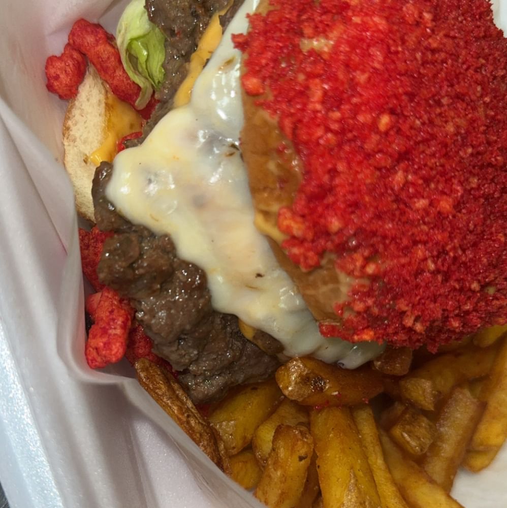 Flaming Hot Burger Meal