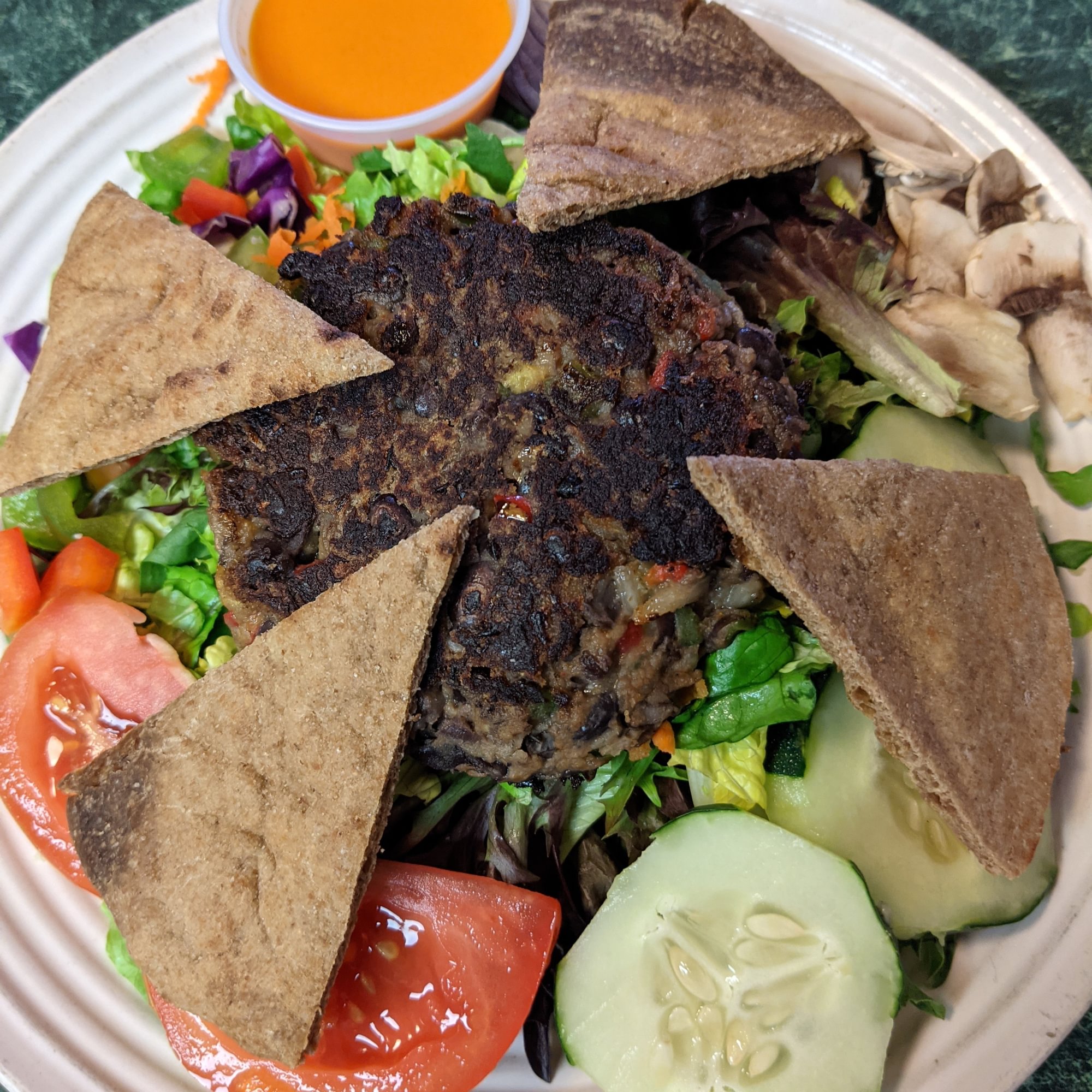 Black Bean Burger Salad (Vegan)