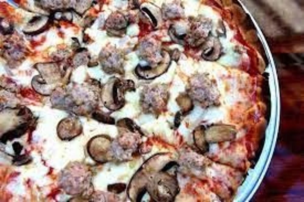Sausage, Mushroom and Onion Pizza