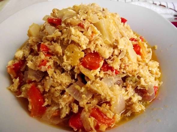 Bacalao or Arenque Con Huevo / Codfish or Herring with Egg