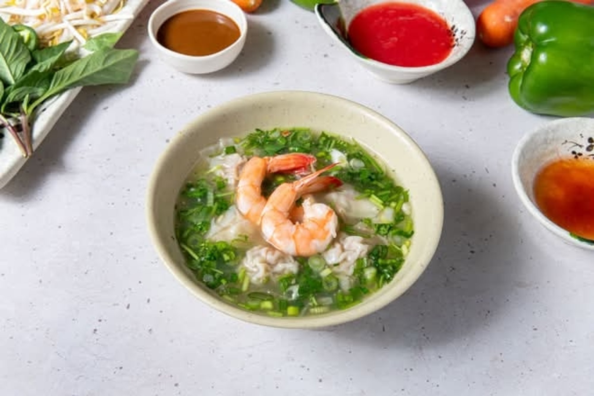 A8. Wonton & Shrimp Soup - Súp Hoành Thánh, Tôm