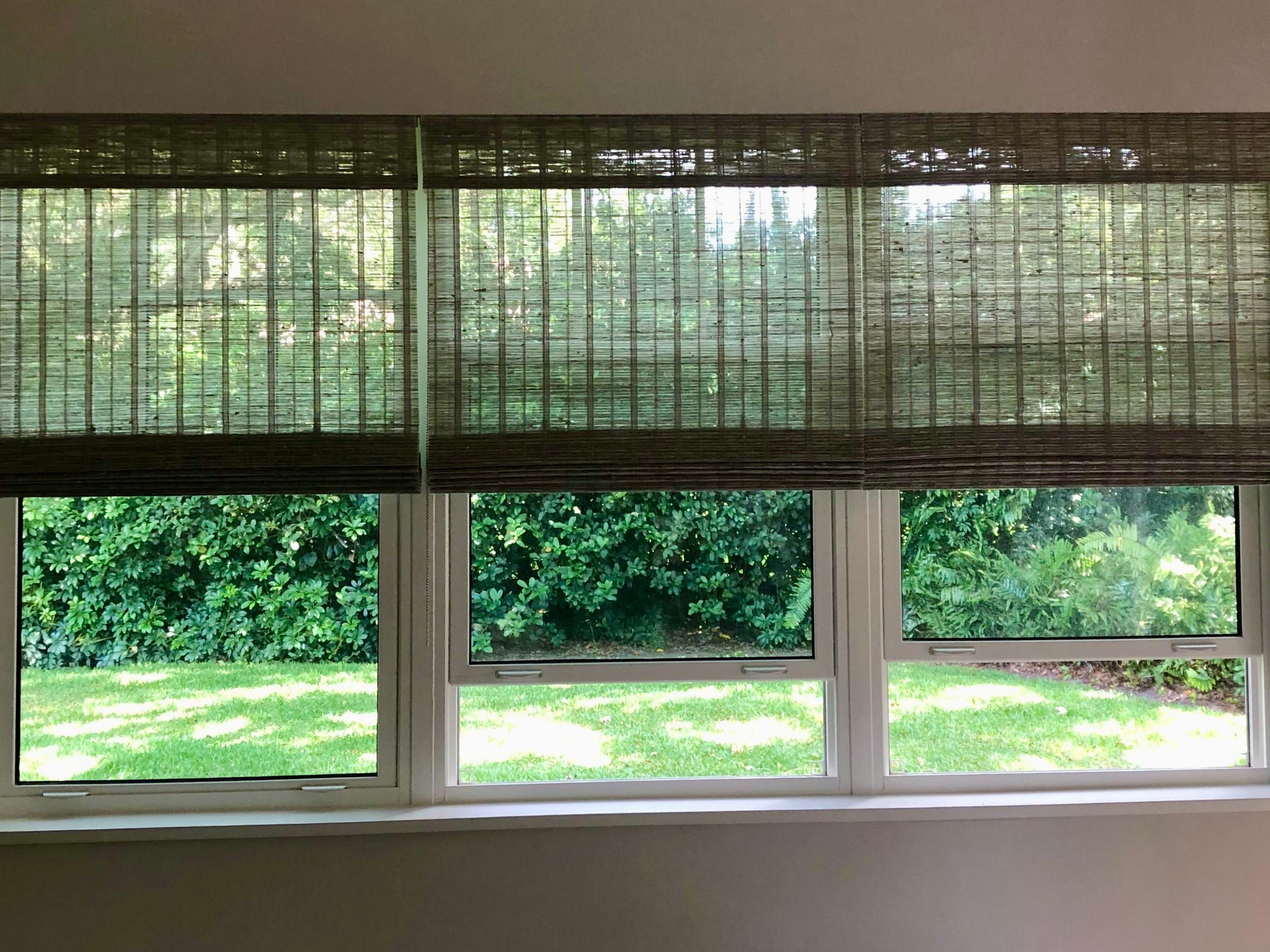 Woven wood shades are the perfect touch to this Sebastian space. Not only do they add an eye-catching aesthetic to any room, but they are also made from 100% organic materials, making them environmentally-friendly window treatments and completely recyclable!