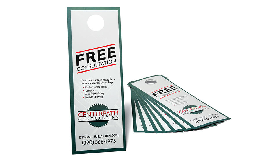 Door hangers on white background