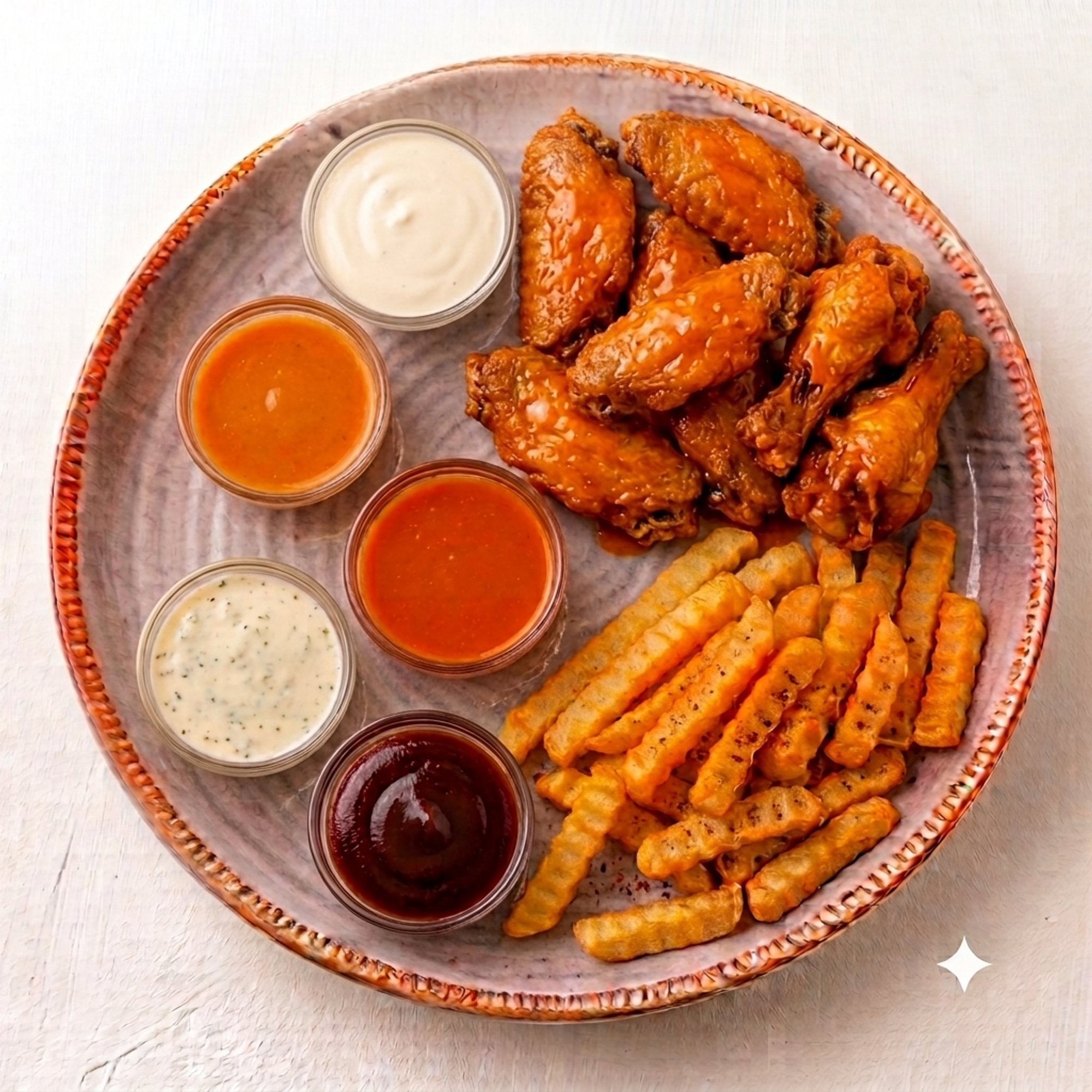6 Piece Wings & Fries