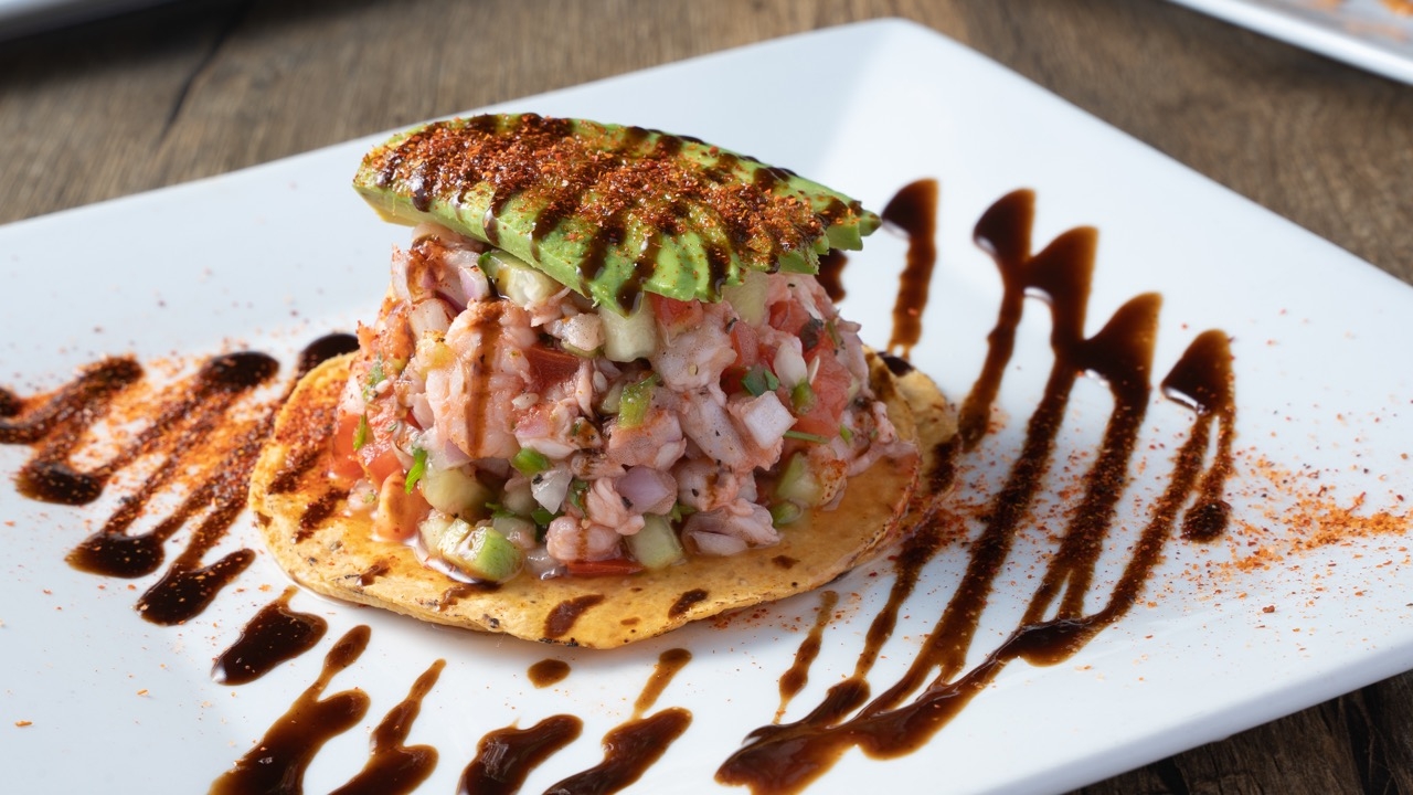 Tostada Ceviche de Camarón