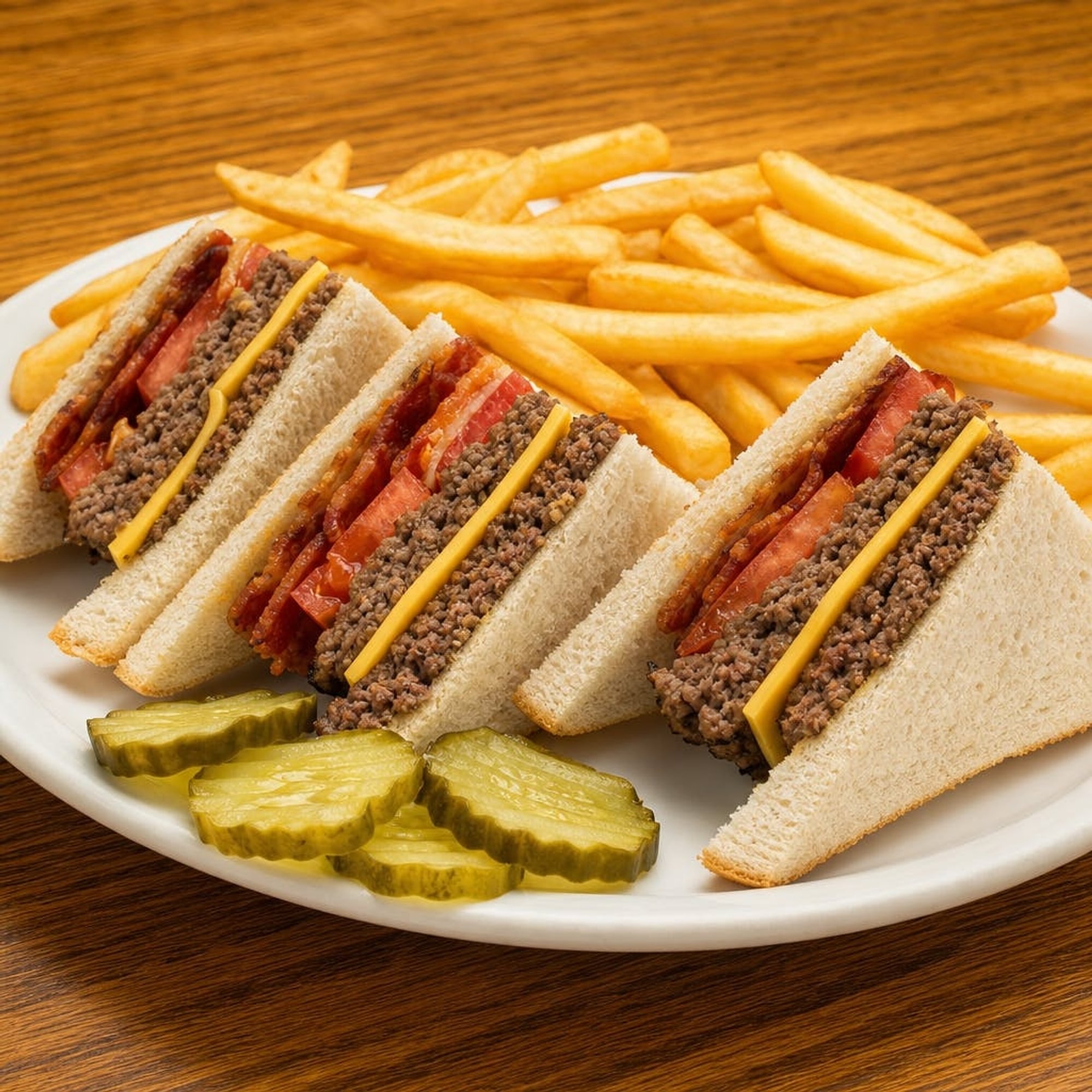 Cheeseburger Club Sandwich