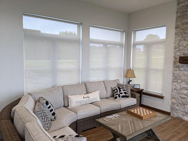 Sometimes you just need to filter the sun a little. Here in Guttenberg, Solar Shades are the perfect option! They're so simple and sleek-they look amazing in this home!  BudgetBlindsCedarFallsWaterloo  GuttenbergIA  SolarShades  ShadesOfBeauty  FreeConsultation  WindowWednesday