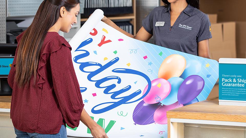 image of a vinyl banner for a birthday