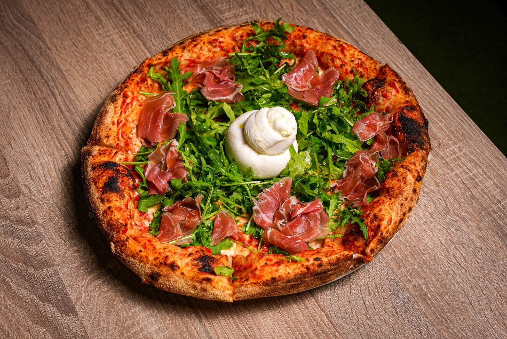 Burrata and Prociutto Pizza