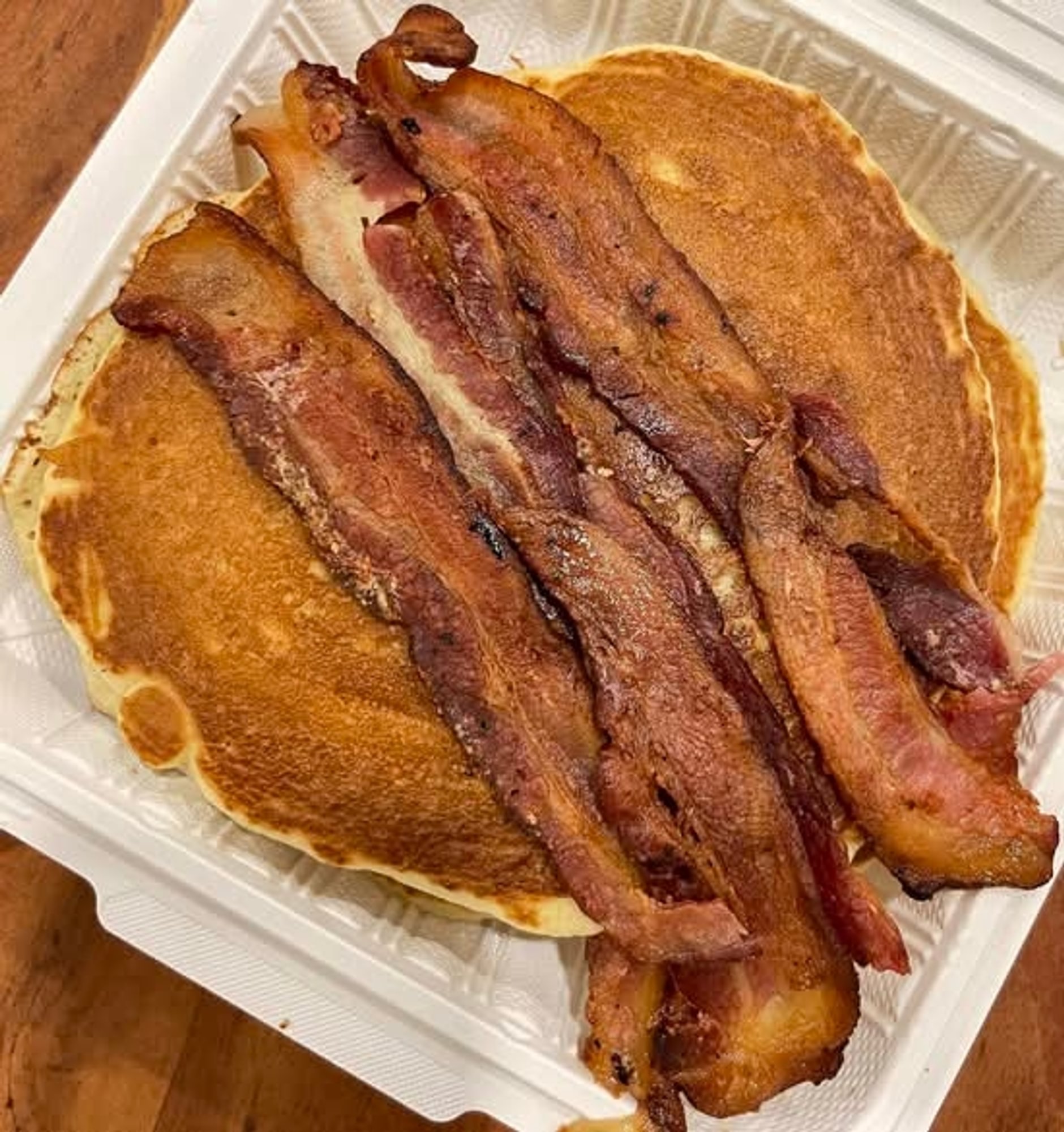 Plain Pancakes with Canadian Bacon