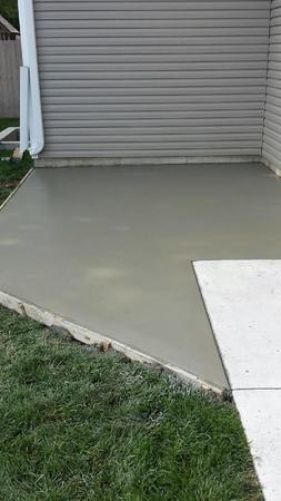 Concrete patio addition. Concrete patio addition.