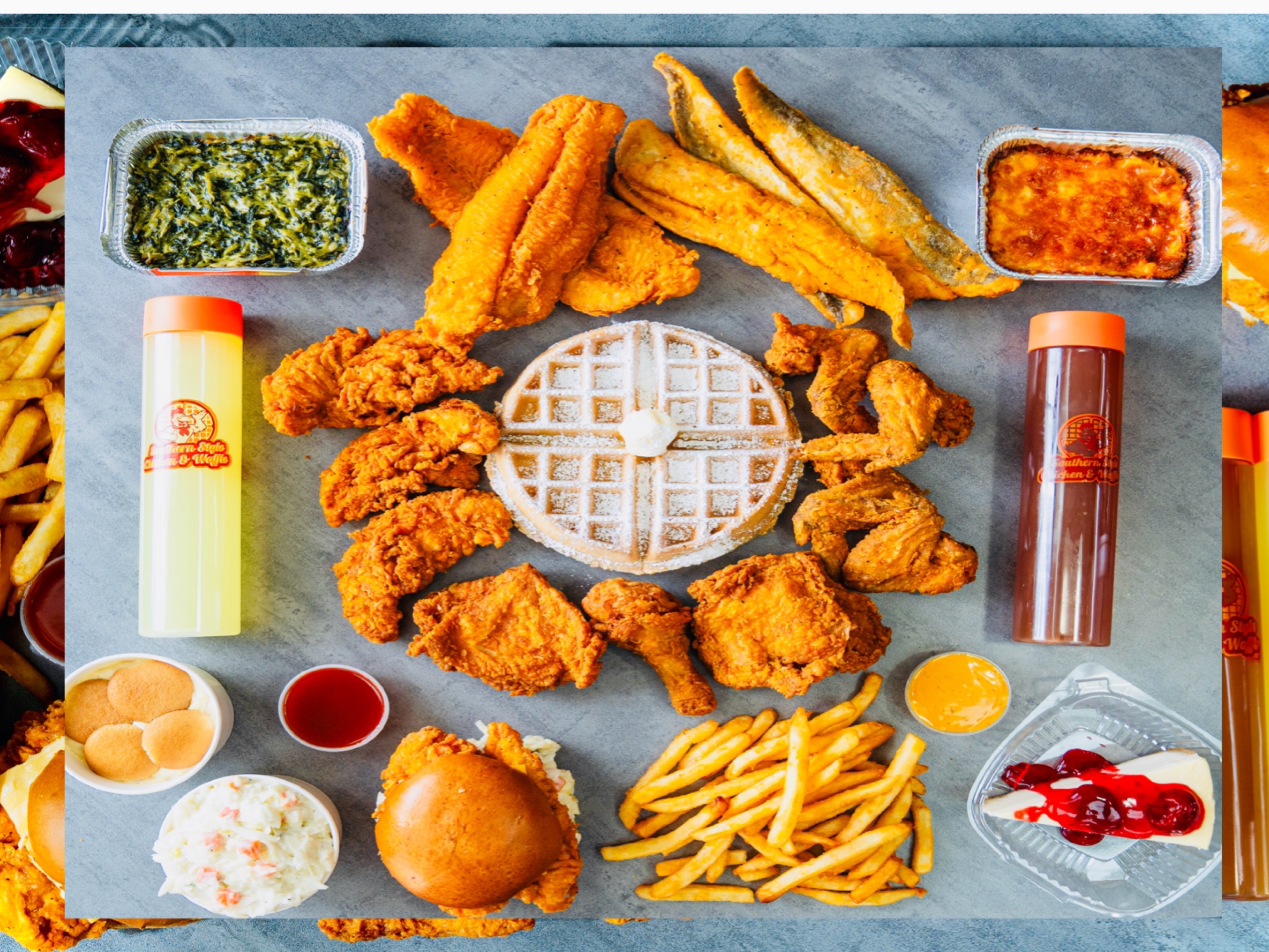 2 Pcs Chicken & 2 Pcs Catfish W/ 1 Side