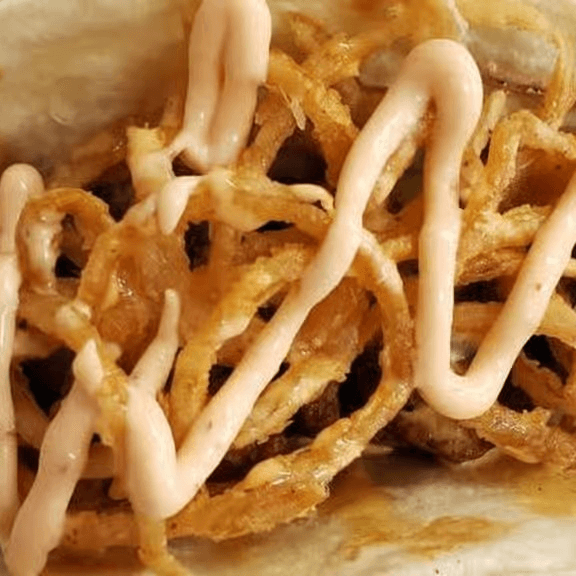 Crispy Onion Steak Taco