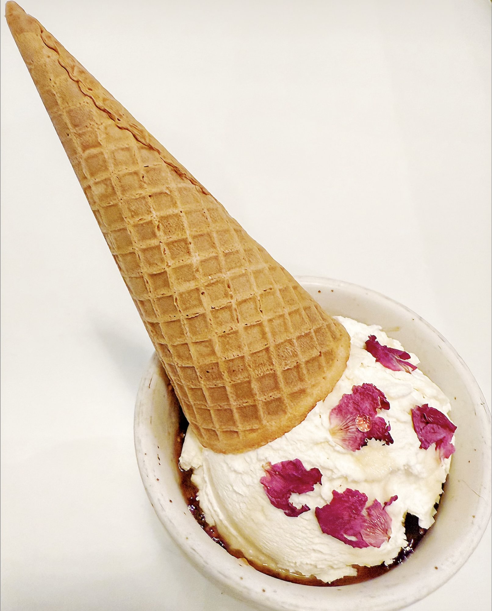 Yogourt Pressé Cone with Fig Jam 冷萃干噎酸奶甜筒