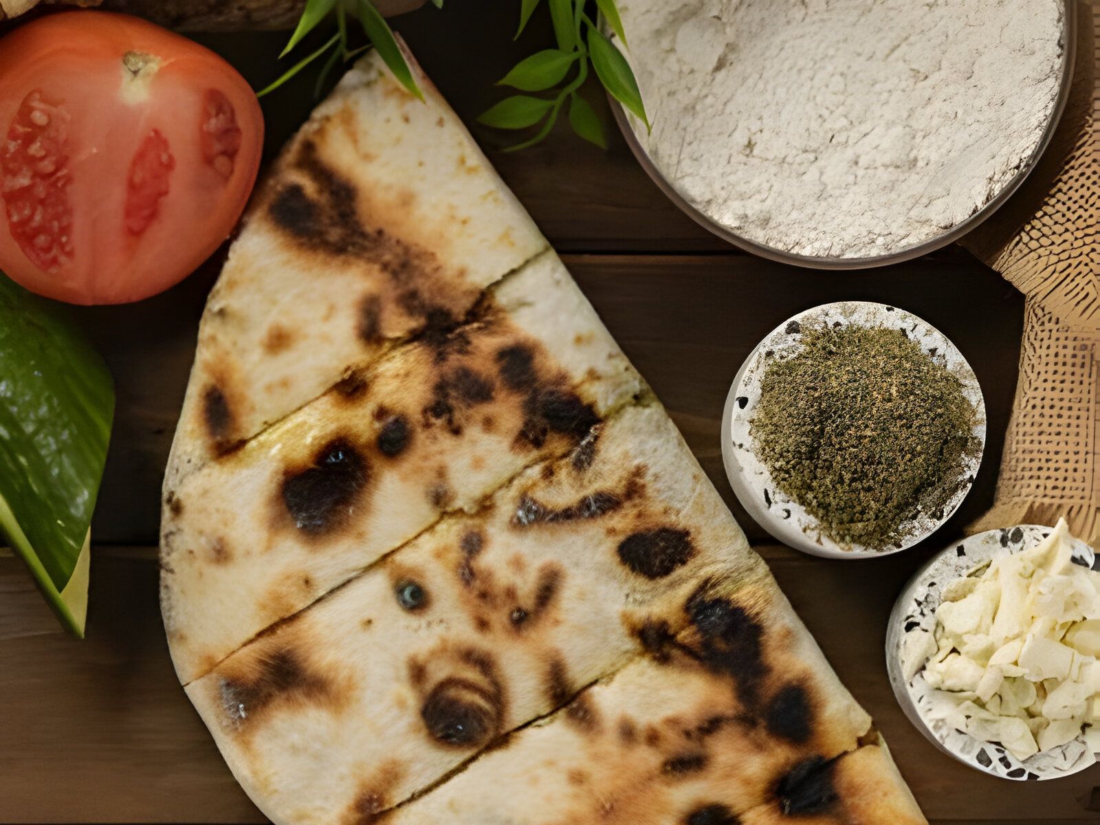 Yellow Cheese with Black Olives - Saj