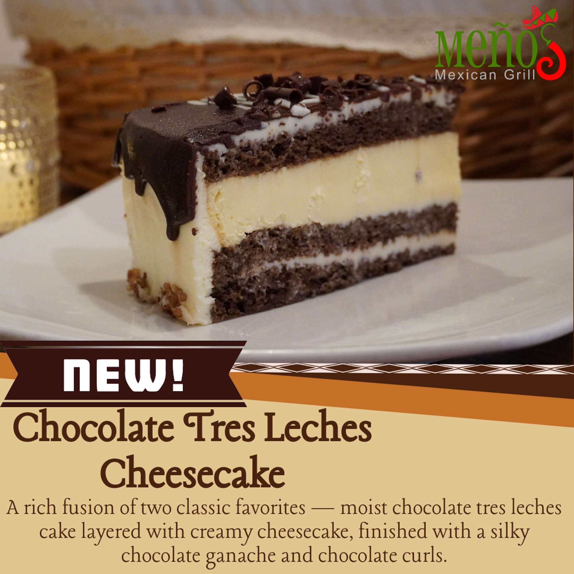 Chocolate tres leches Cheesecake