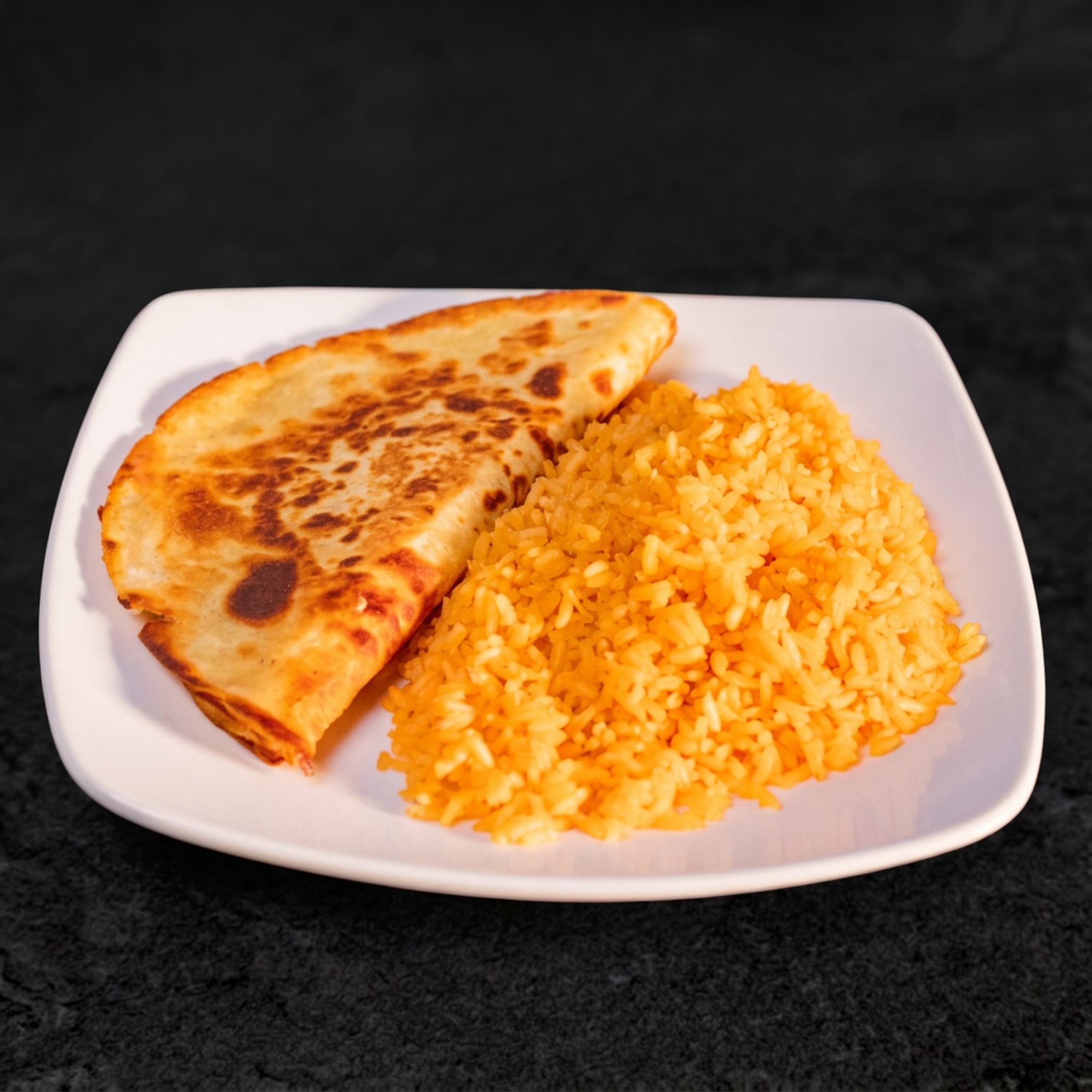 Cheese Quesadilla & Rice