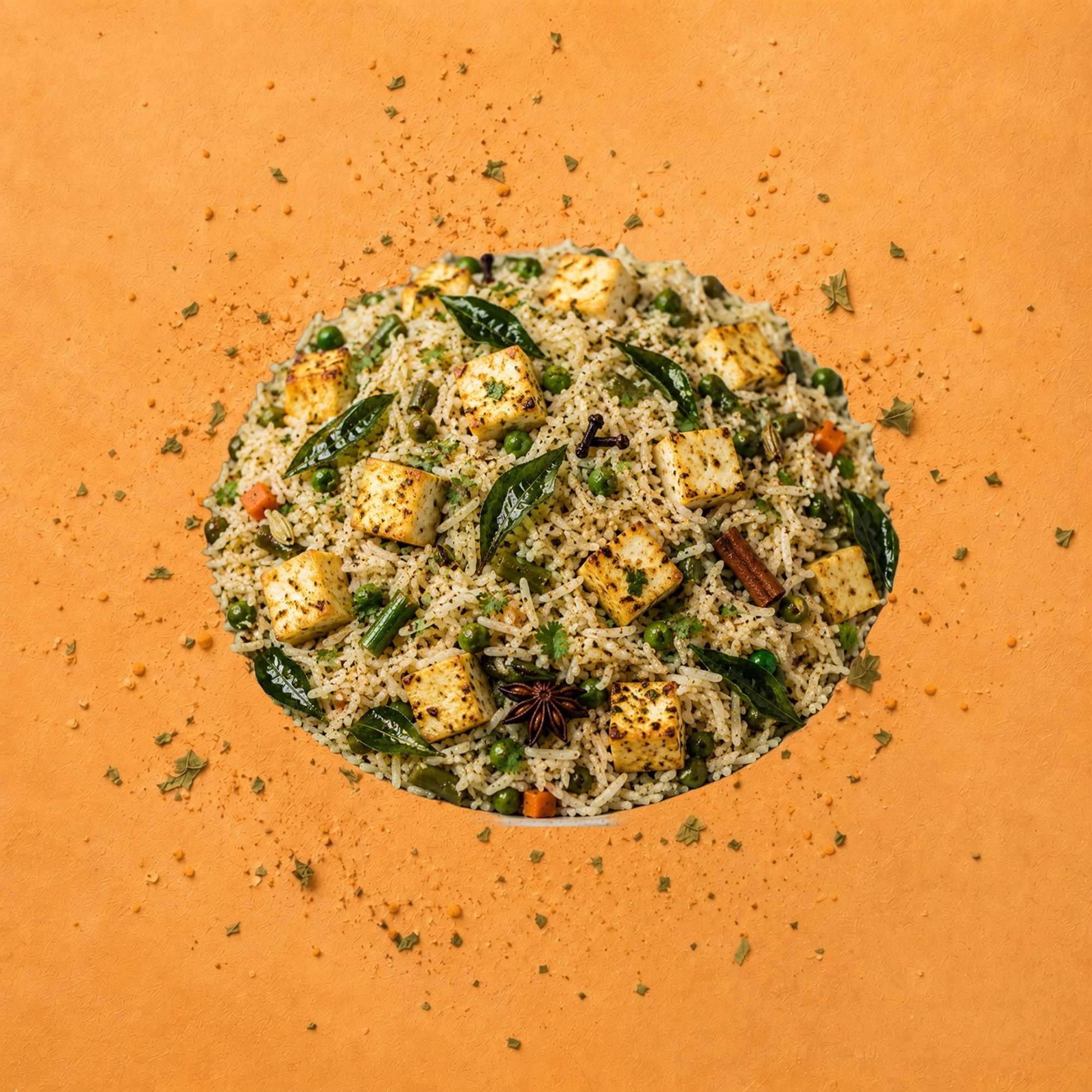Curry Leaf Paneer Pulao