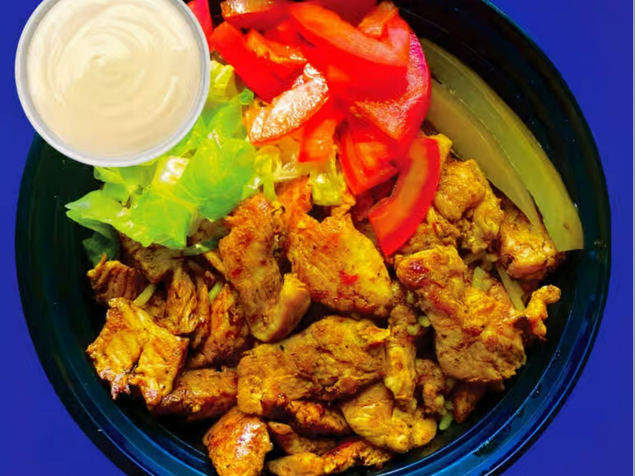 Chicken Shawarma Rice Bowl & Garlic