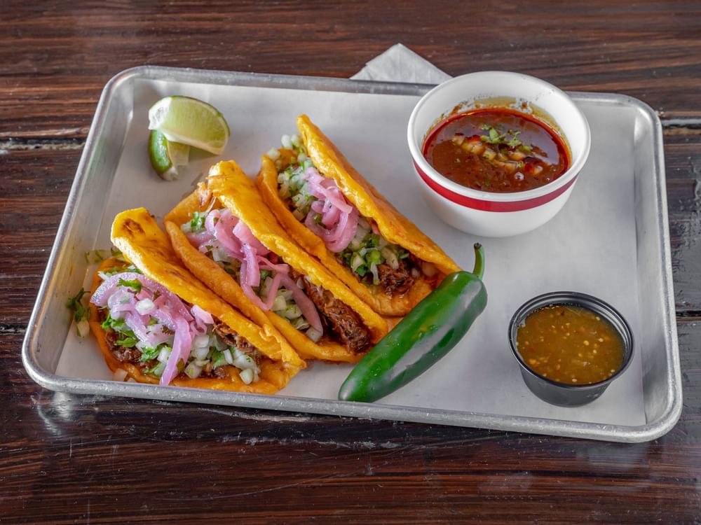 3 Queso Birria Tacos with Consome