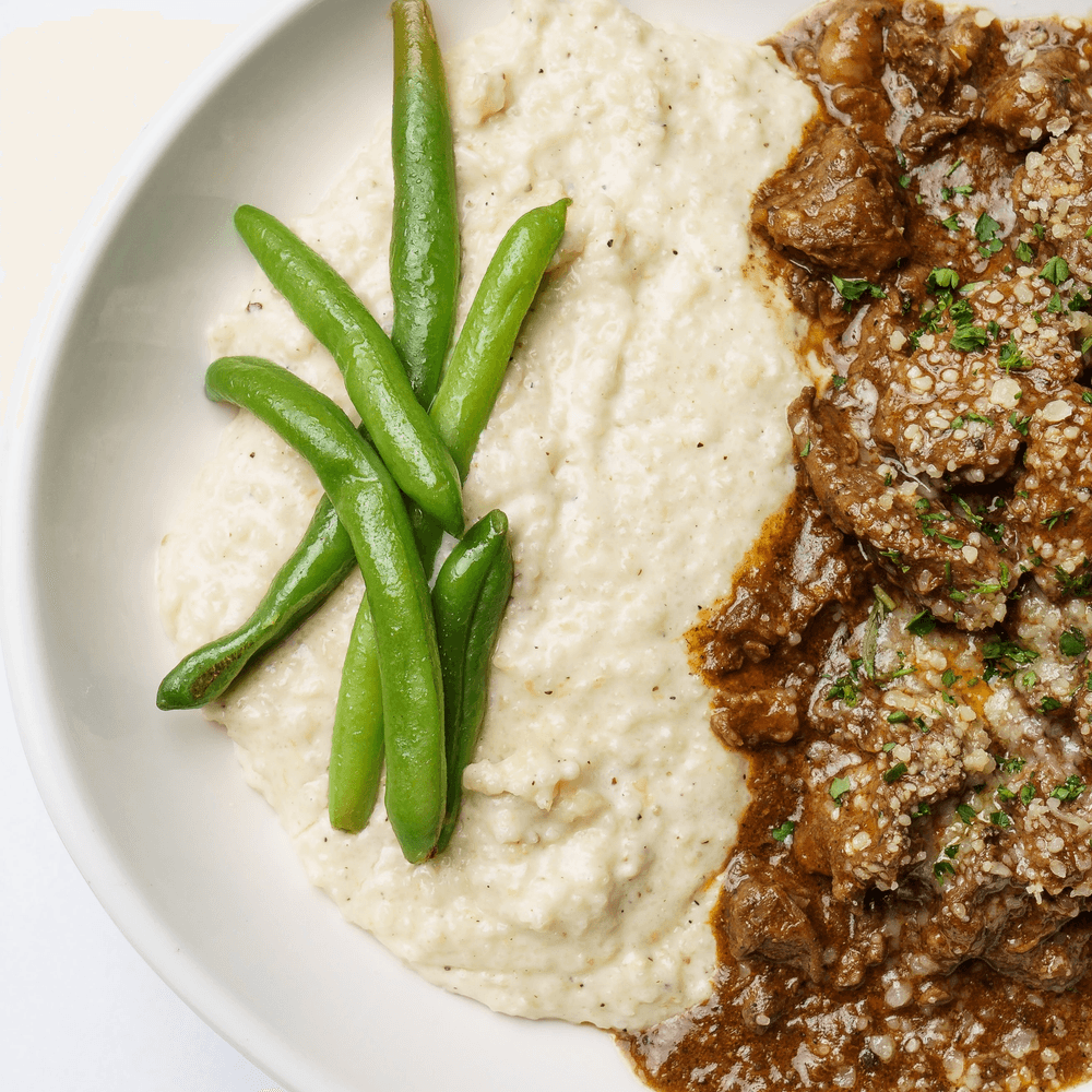 Beef Tips & Grits