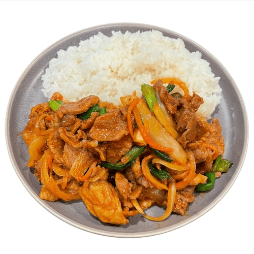 Pork Jeyuk Rice Dish