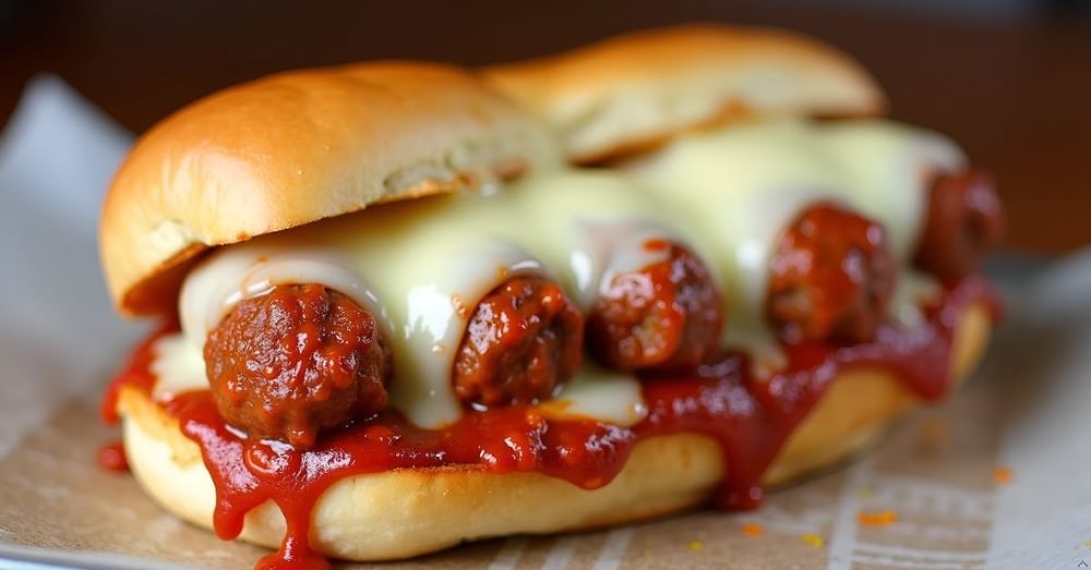 Meatball parmigiana sub