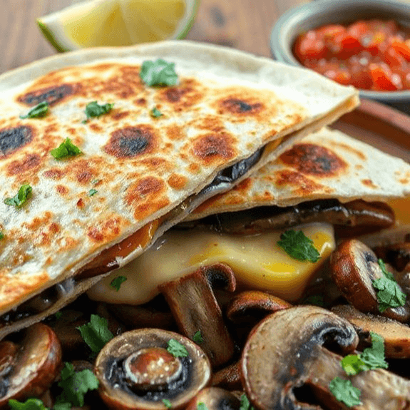 Mushroom & Cheese Quesadilla