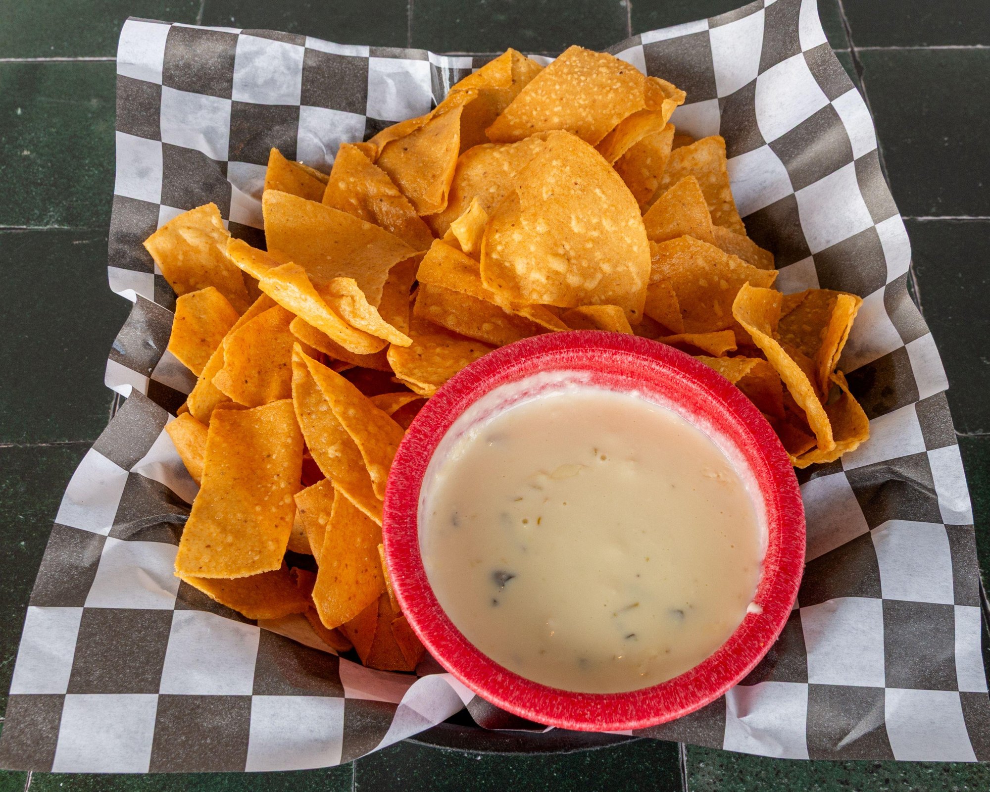 Queso Dip and Nacho Chips