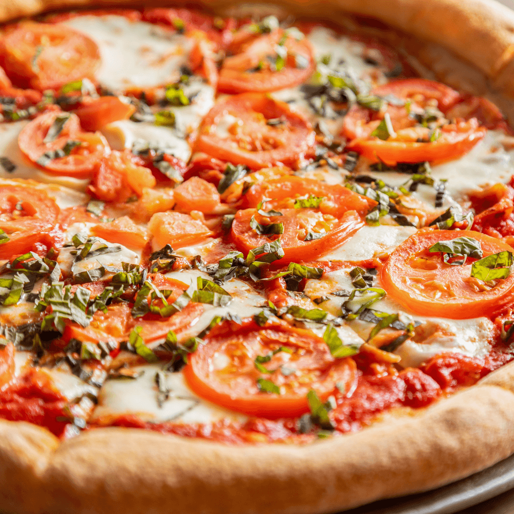 Margherita pizza slice