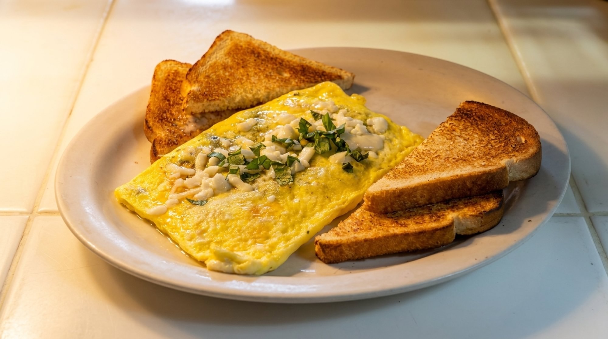 Spinach & Asiago Cheese Omelette