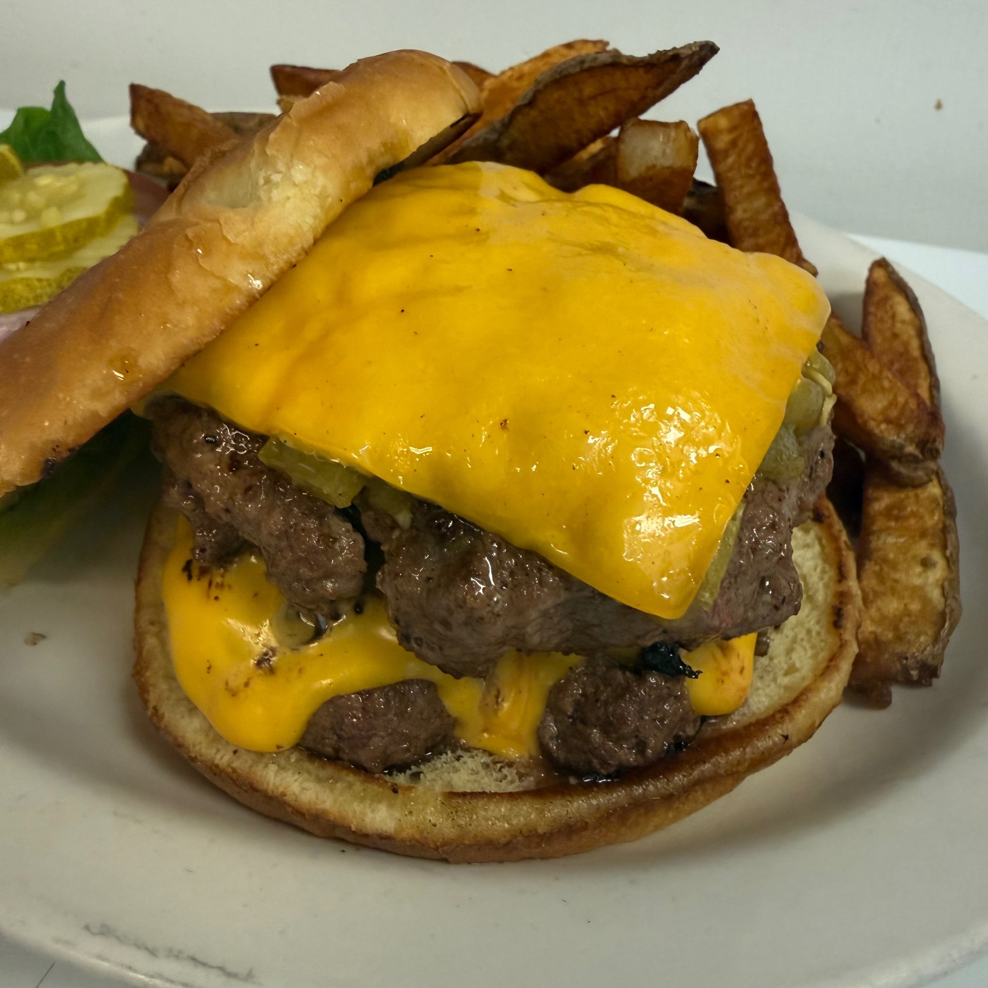 Double Green Chile Cheeseburger