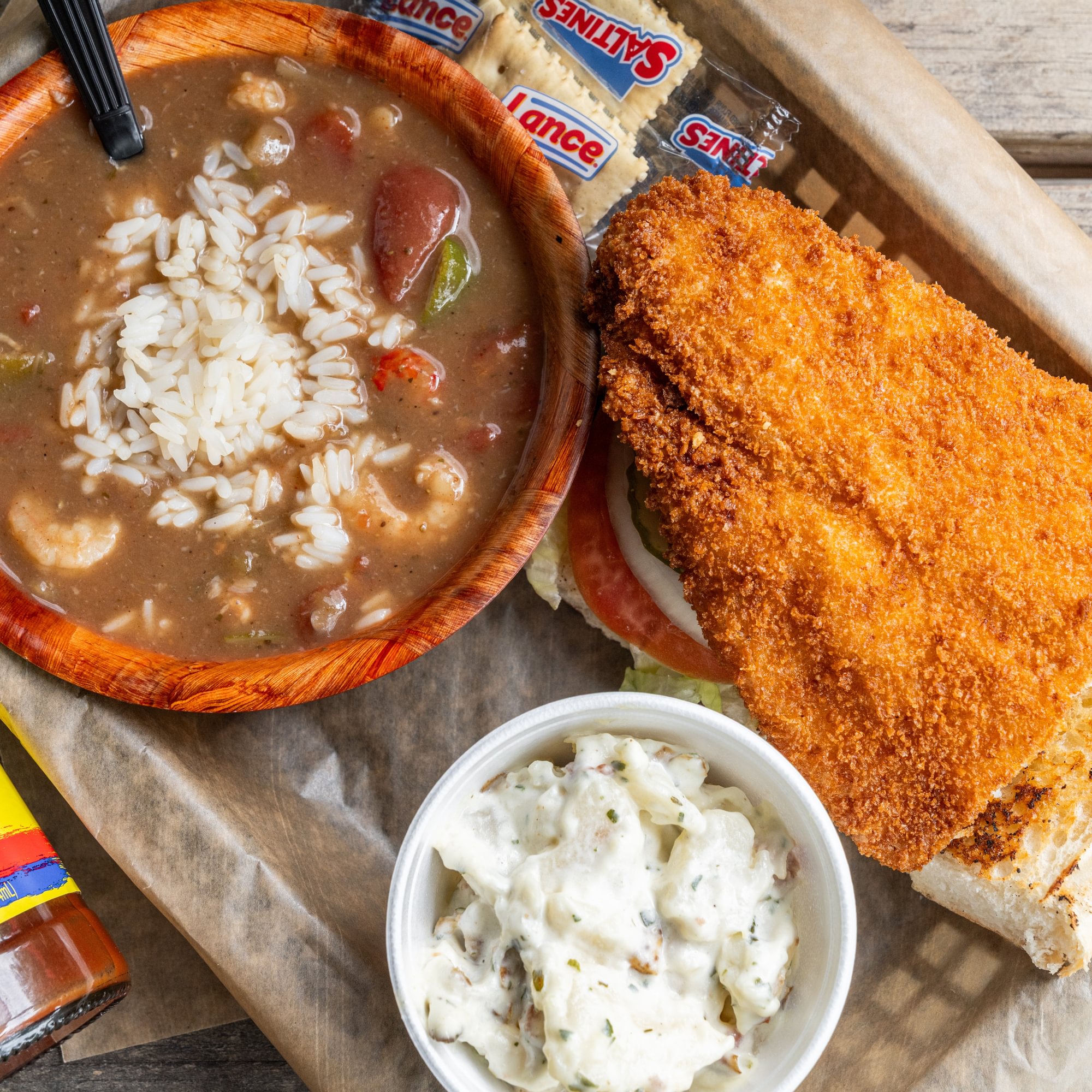 Gumbo and Half Po'Boy