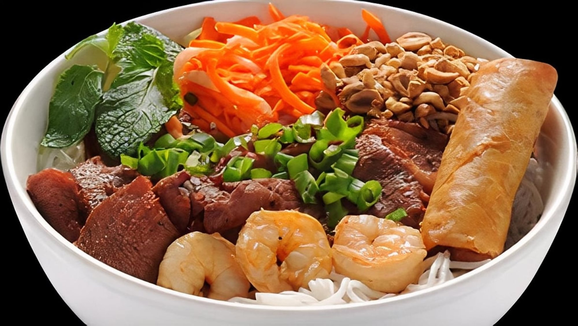 Shrimp, BBQ Pork, and Egg Roll Vermicelli