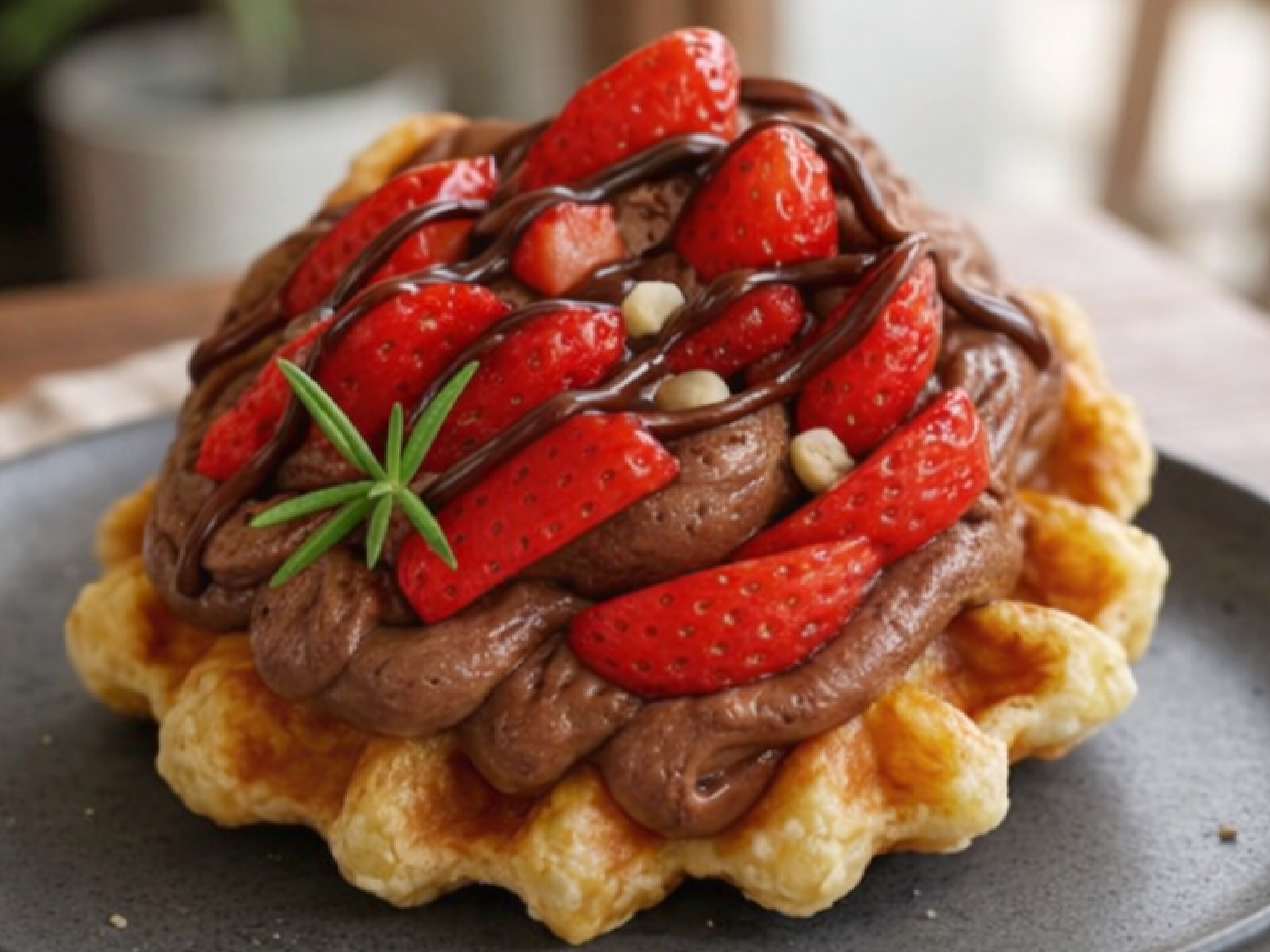 Chocolate Strawberry Croffle