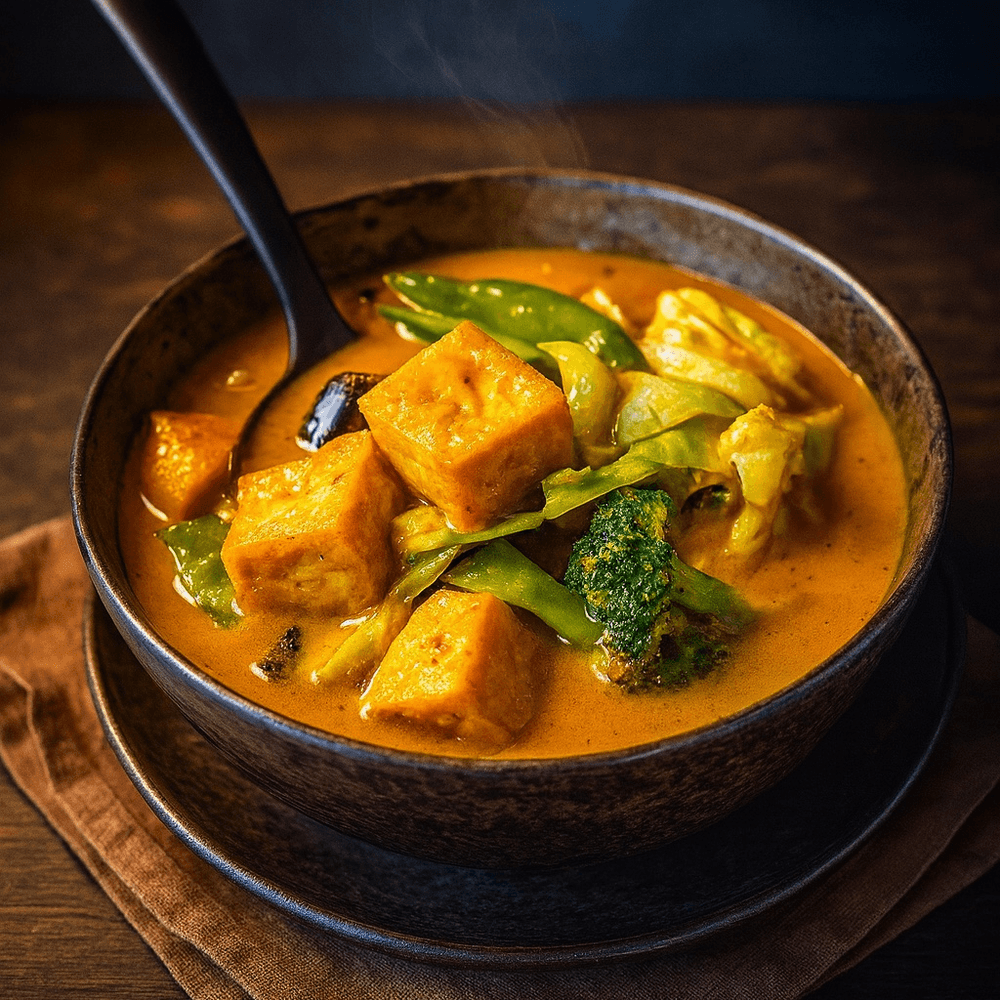 Tofu and vegetables curry
