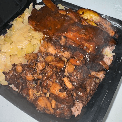 Brown Stew Chicken Combination Meal